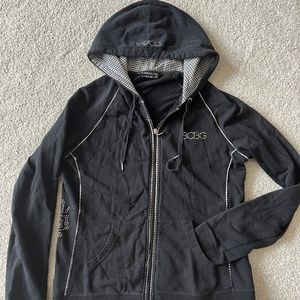 Fun and beautiful BCBG black hoodie